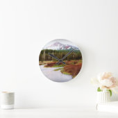 Mountains Snow Southwestern Frozen Winter Fall Runde Wanduhr (Zuhause)