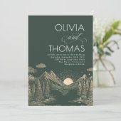 Mountains Sunset Nature Wedding Elegant Einladung (Stehend Vorderseite)