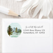 Mountains & Trees Rustic Return Address Label (Insitu)