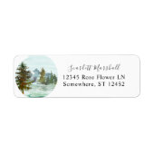 Mountains & Trees Rustic Return Address Label (Vorne)