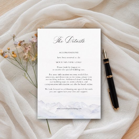 Mountains Wildflower Meadow Floral Wedding Details Begleitkarte