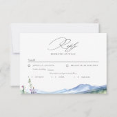 Mountains Wildflowers Meadow Modern Wedding Meal RSVP Karte (Vorderseite)