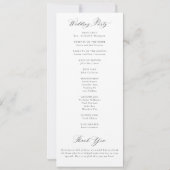 Mountains Wildflowers Meadow Wedding Program (Rückseite)