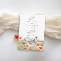 Mountains Woods Rustic Popppy Wildblumen Hochzeit