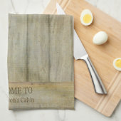 Mountainsee-Kiefern-willkommene Kabine Geschirrtuch (Viertel Falte)