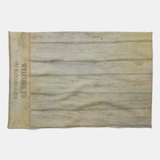 Mountainsee-Kiefern-willkommene Kabine Geschirrtuch (Horizontal)