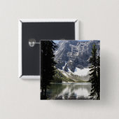 Mountainsee-reflektierender Berg gerahmt durch Button (Vorne & Hinten)