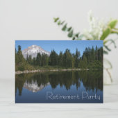 Mountainsee-Ruhestands-Party Einladung (Stehend Vorderseite)