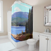 Mountainsee-Wald landschaftlich Duschvorhang (Beispiel)