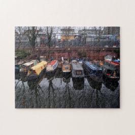 Moured Narrowboat Reflection Little Venice London Puzzle