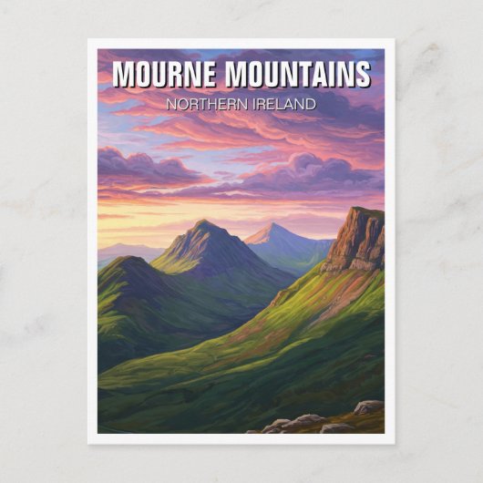 Mourne Mountains Nordirland Travel Postkarte (Vorderseite)