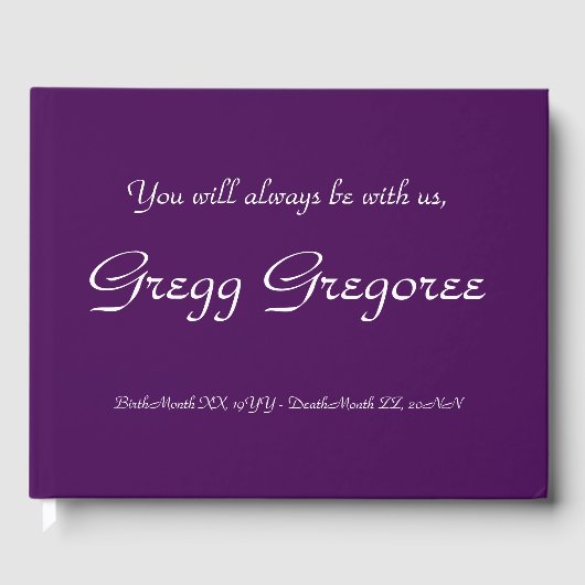 Mournful & Elegante Memorial Gästebuch (Vorderseite)