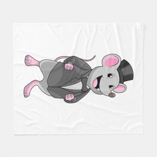 Mouse als Groom mit Ribbon Fleecedecke (Vorderseite (Horizontal))