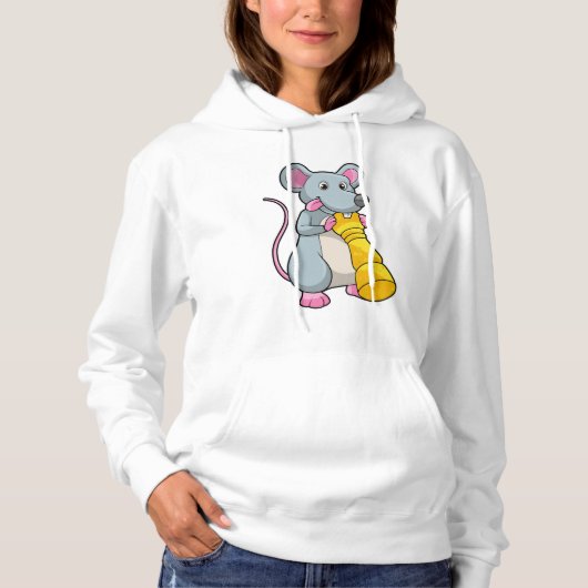 Mouse am Schach mit Schachstück gepaart Hoodie (Vorderseite)