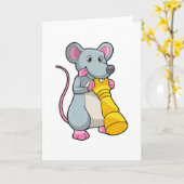 Mouse am Schach mit Schachstück gepaart Karte (Gelbe Blume)