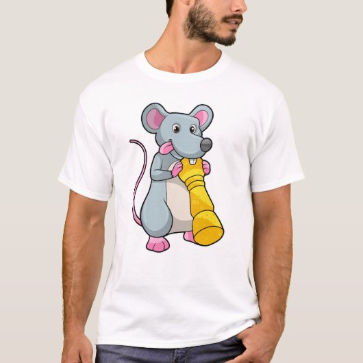 Mouse am Schach mit Schachstück gepaart T-Shirt (Vorderseite)