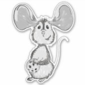 Mouse and Cookie Black and White Aufkleber (Vorderseite)