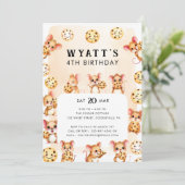 Mouse and Cookie Thema Geburtstagsparty Einladung (Stehend Vorderseite)