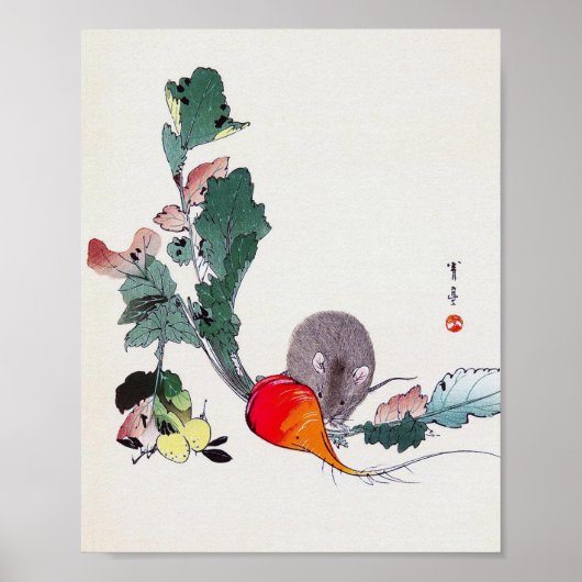 Mouse and Red Radish, Watanabe Seitei Poster (Vorne)