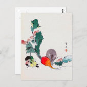 Mouse and Red Radish, Watanabe Seitei Postkarte (Vorne/Hinten)