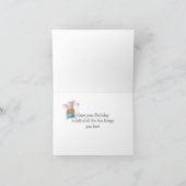 Mouse Animal Cartoon Glasses 2. Geburtstag Karte (Innenseite)