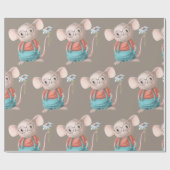 Mouse Animal Cartoon Glasses Birthday Geschenkpapier (Flach)