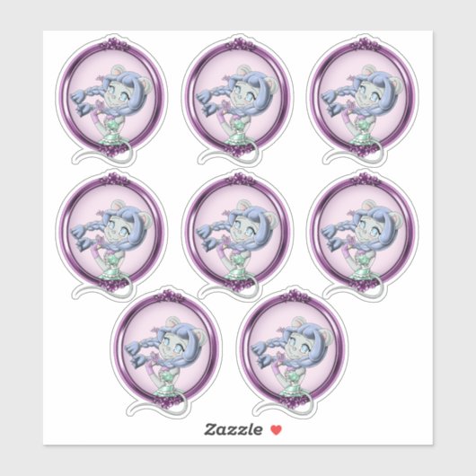 Mouse Anime Girl Aufkleber (Blatt)