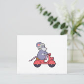 Mouse as Biker with Scooter.PNG Postkarte (Stehend Vorderseite)