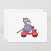 Mouse as Biker with Scooter.PNG Postkarte (Vorne/Hinten)