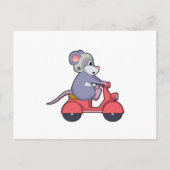 Mouse as Biker with Scooter.PNG Postkarte (Vorderseite)