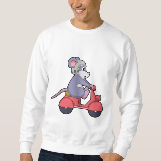 Mouse as Biker with Scooter.PNG Sweatshirt (Vorderseite)