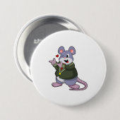 Mouse as Groom mit Anzug Button (Vorne & Hinten)