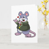 Mouse as Groom mit Anzug Karte (Gelbe Blume)