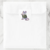 Mouse as Groom mit Anzug Quadratischer Aufkleber (Tasche)