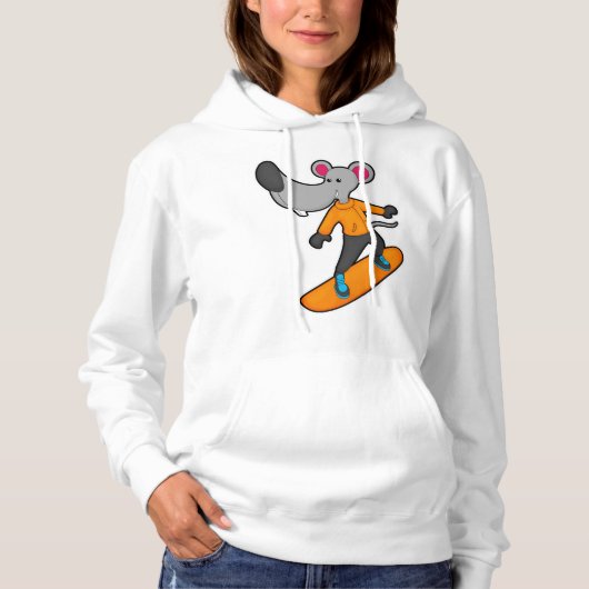 Mouse as Snowboarder with Snowboard Hoodie (Vorderseite)
