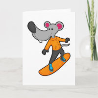 Mouse as Snowboarder with Snowboard