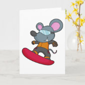 Mouse as Snowboarder with Snowboard Karte (Gelbe Blume)