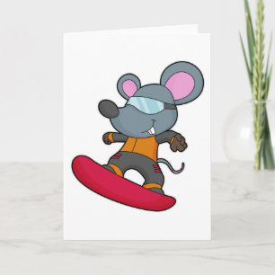 Mouse as Snowboarder with Snowboard Karte