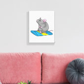 Mouse as Snowboarder with Snowboard Leinwanddruck (Insitu (Wohnzimmer))