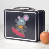 Mouse as Snowboarder with Snowboard Metall Brotdose (Beispiel)