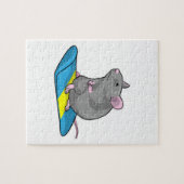 Mouse as Snowboarder with Snowboard Puzzle (Horizontal)
