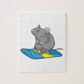 Mouse as Snowboarder with Snowboard Puzzle (Vertikal)