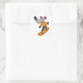 Mouse as Snowboarder with Snowboard Quadratischer Aufkleber (Tasche)