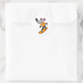 Mouse as Snowboarder with Snowboard Runder Aufkleber (Tasche)