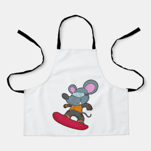 Mouse as Snowboarder with Snowboard Schürze