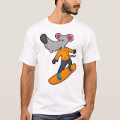 Mouse as Snowboarder with Snowboard T-Shirt (Vorderseite)