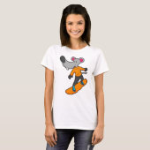 Mouse as Snowboarder with Snowboard T-Shirt (Vorne ganz)