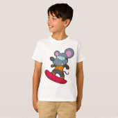 Mouse as Snowboarder with Snowboard T-Shirt (Vorne ganz)
