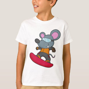 Mouse as Snowboarder with Snowboard T-Shirt