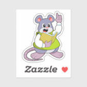 Mouse as Teacher with Book Aufkleber (Blatt)